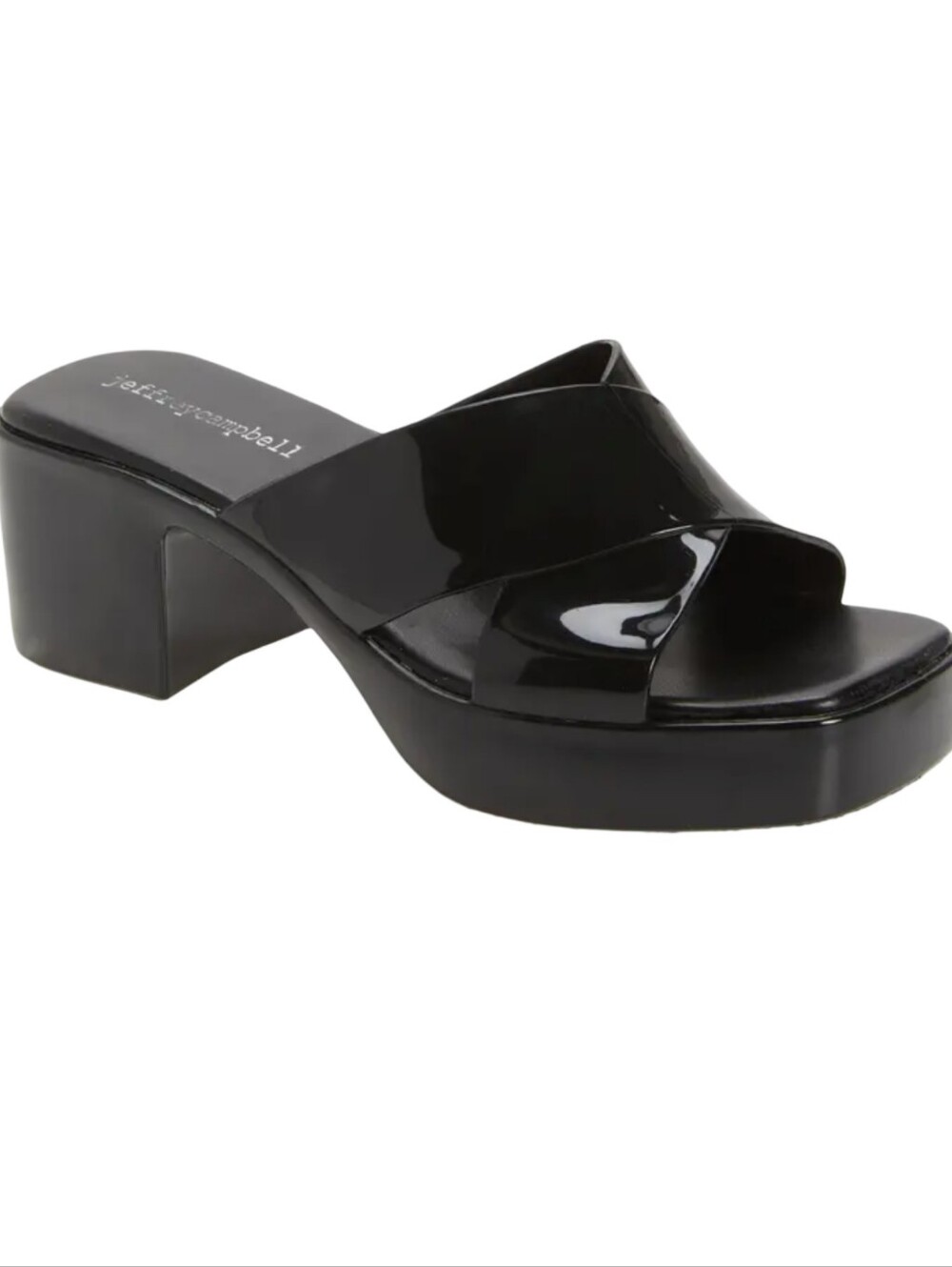 Jeffrey Campbell Bubblegum Platform Sandals in black shiny Size 8 NWOT - Picture 2 of 9